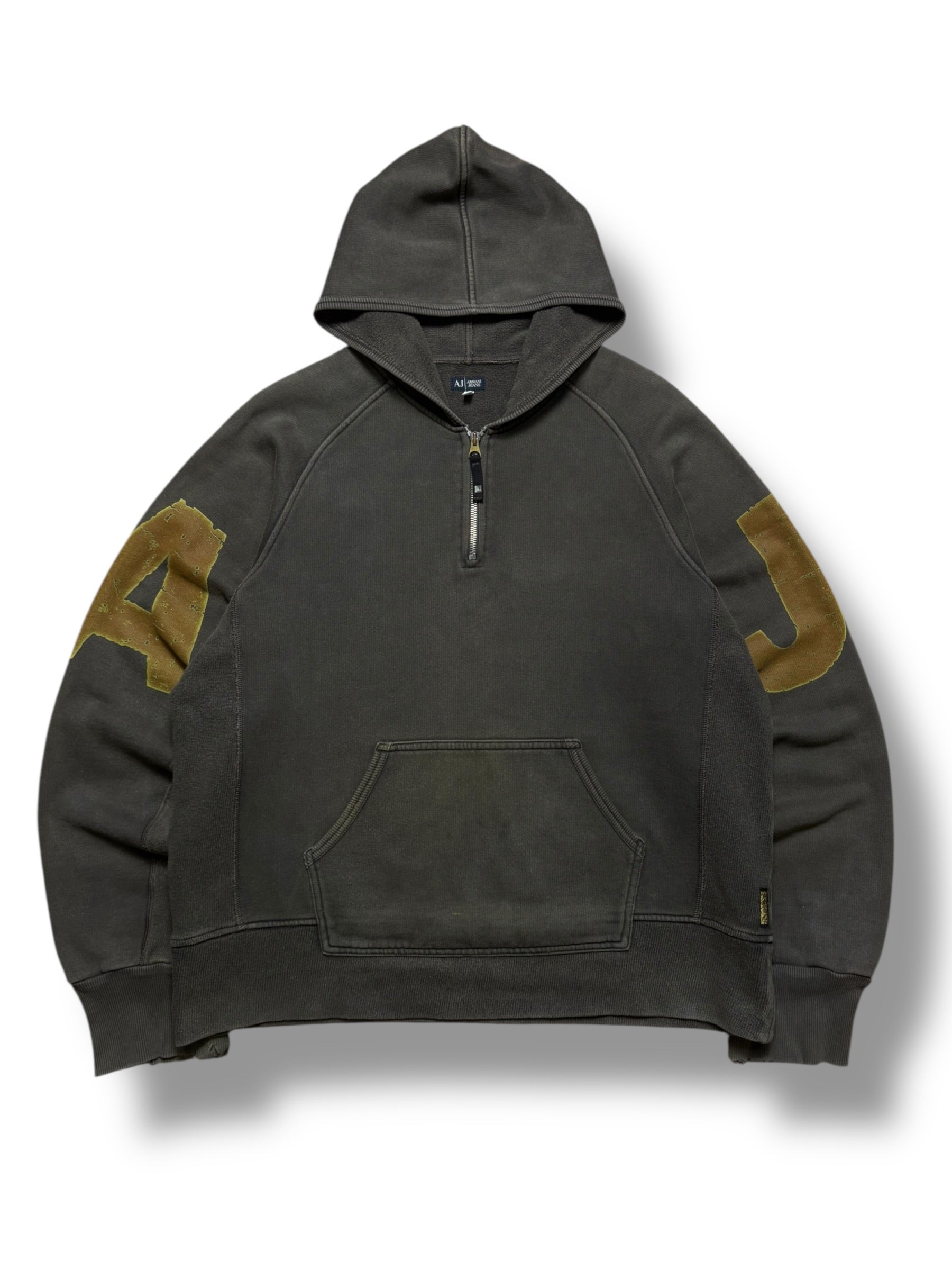 Armani Jeans 2007 Half Zip Military Green Pullover Hoodie