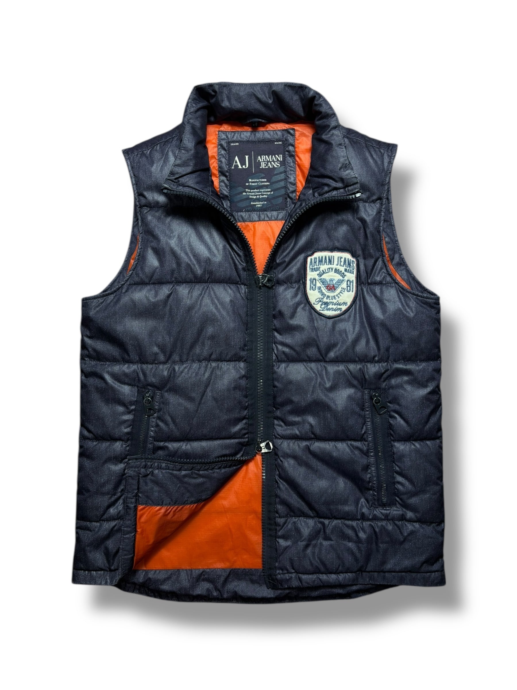 Armani Jeans 2009 Quilted Padded Double Zip Gilet