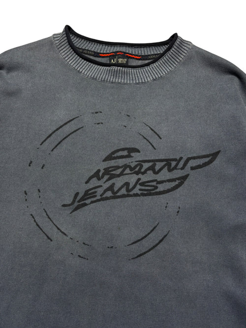 Armani Jeans 2007 Slate Blue Knitted Crest Jumper