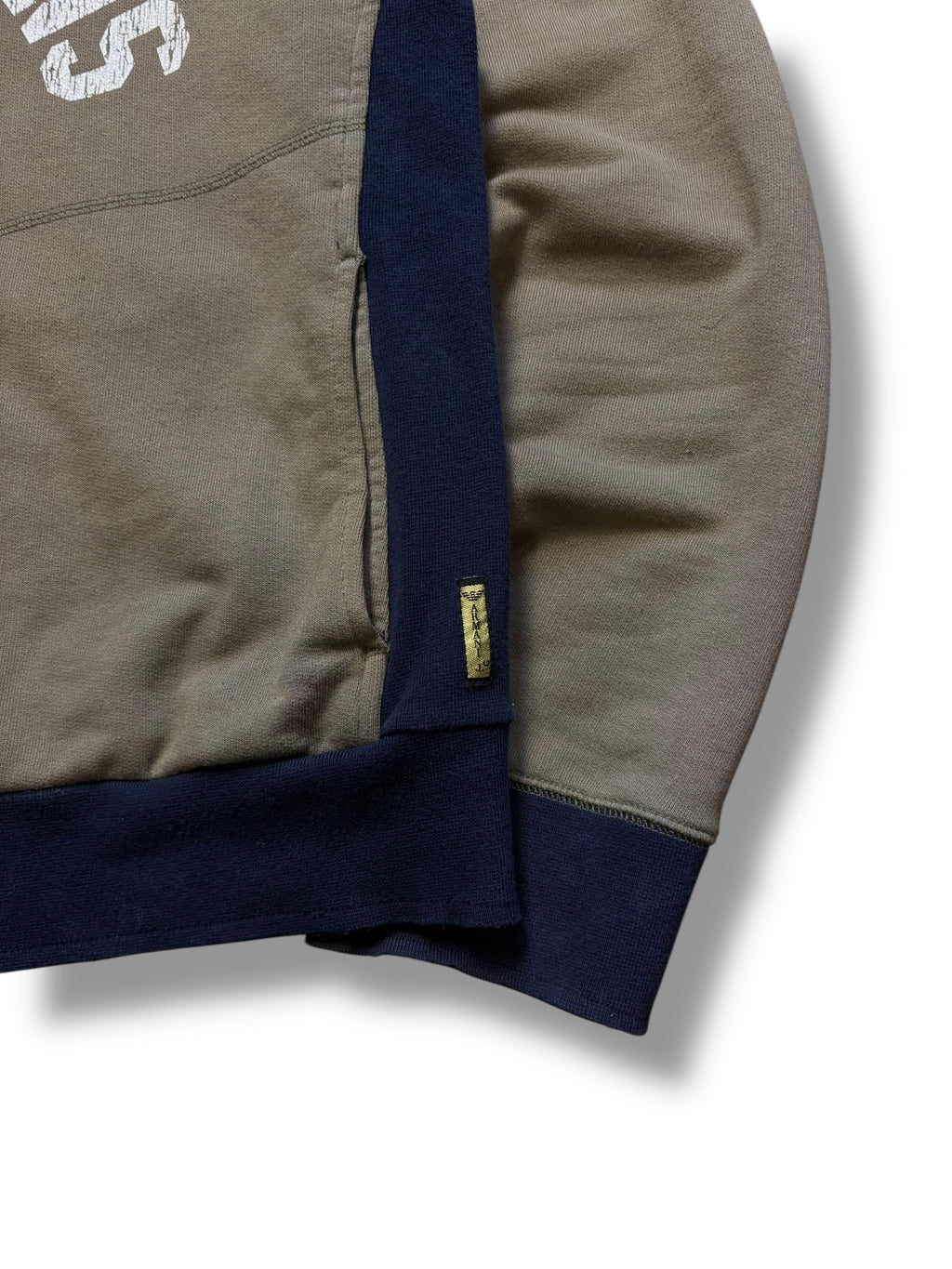 Armani Jeans 2007 Khaki Brown Panelled Zip Up Hoodie