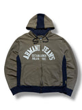 Armani Jeans 2007 Khaki Brown Panelled Zip Up Hoodie