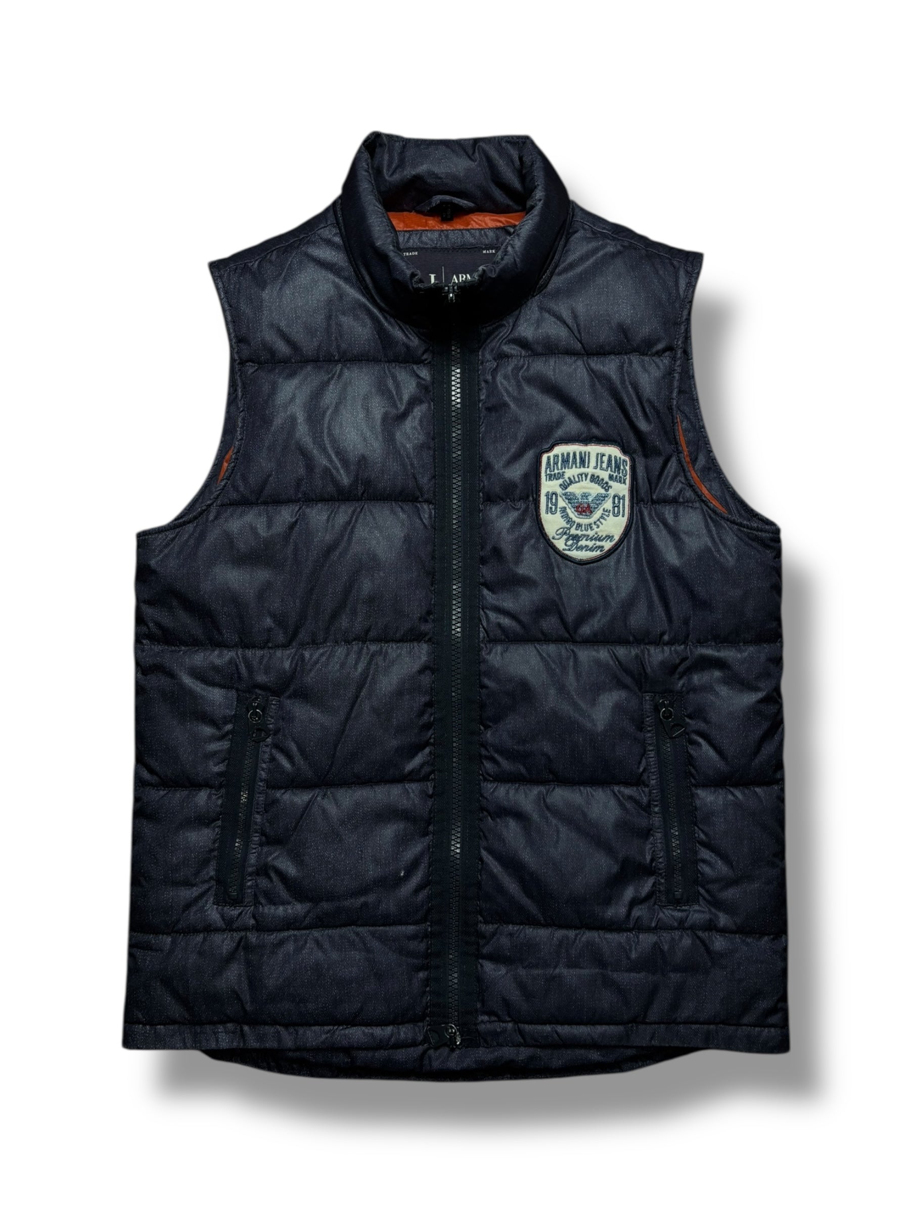 Armani Jeans 2009 Quilted Padded Double Zip Gilet